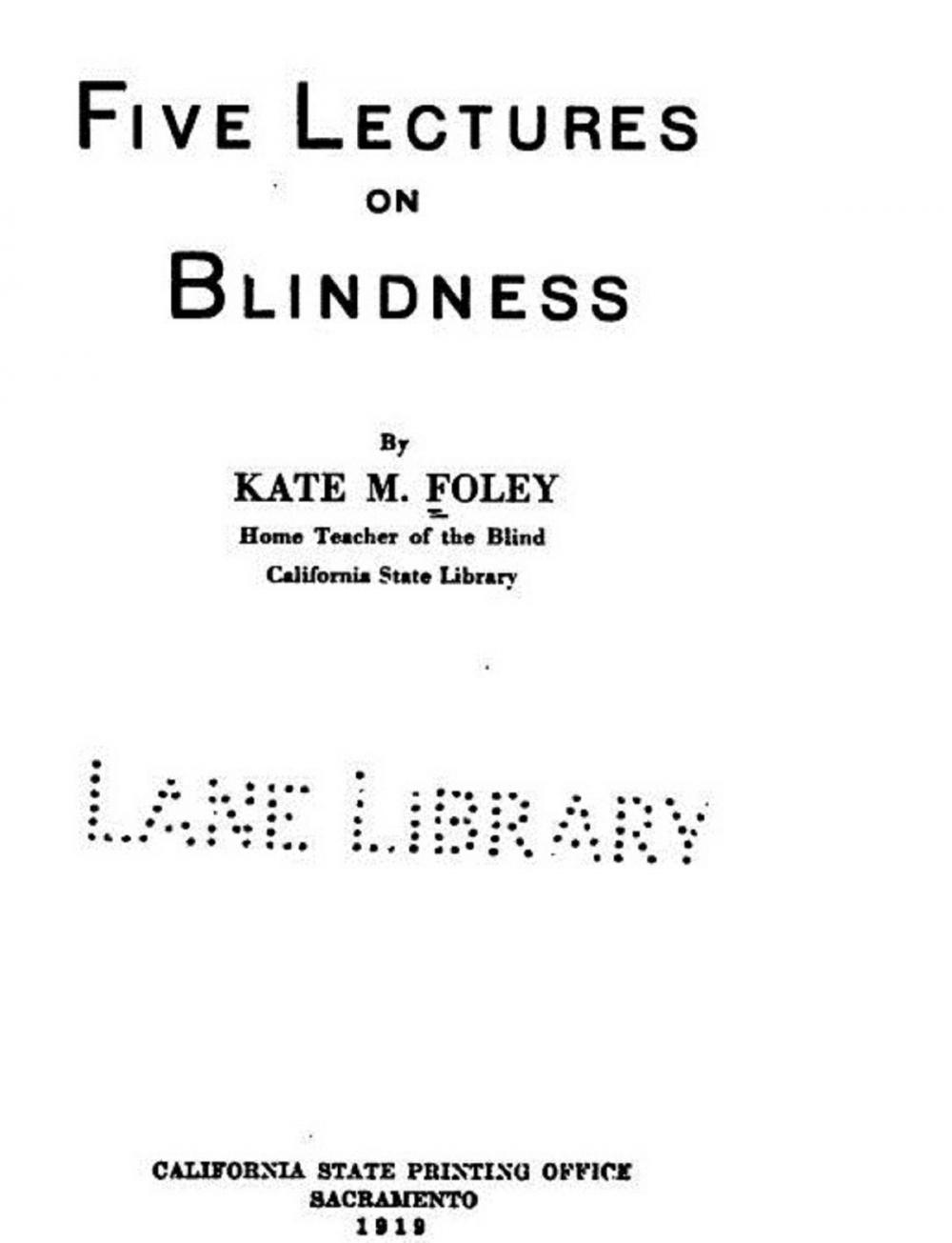 Big bigCover of Five Lectures on Blindness