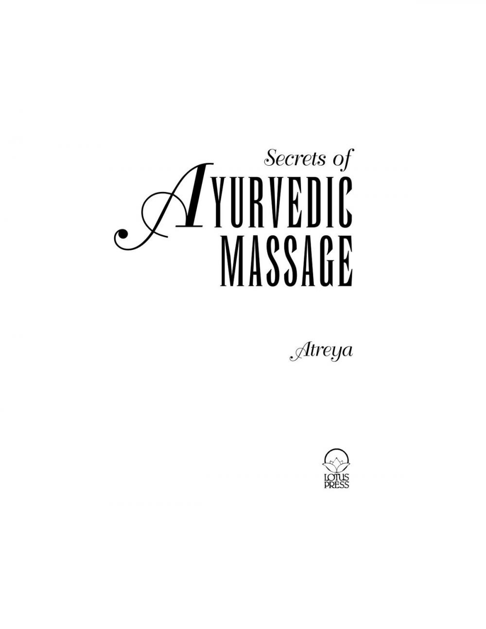 Big bigCover of Secrets of Ayurvedic Massage