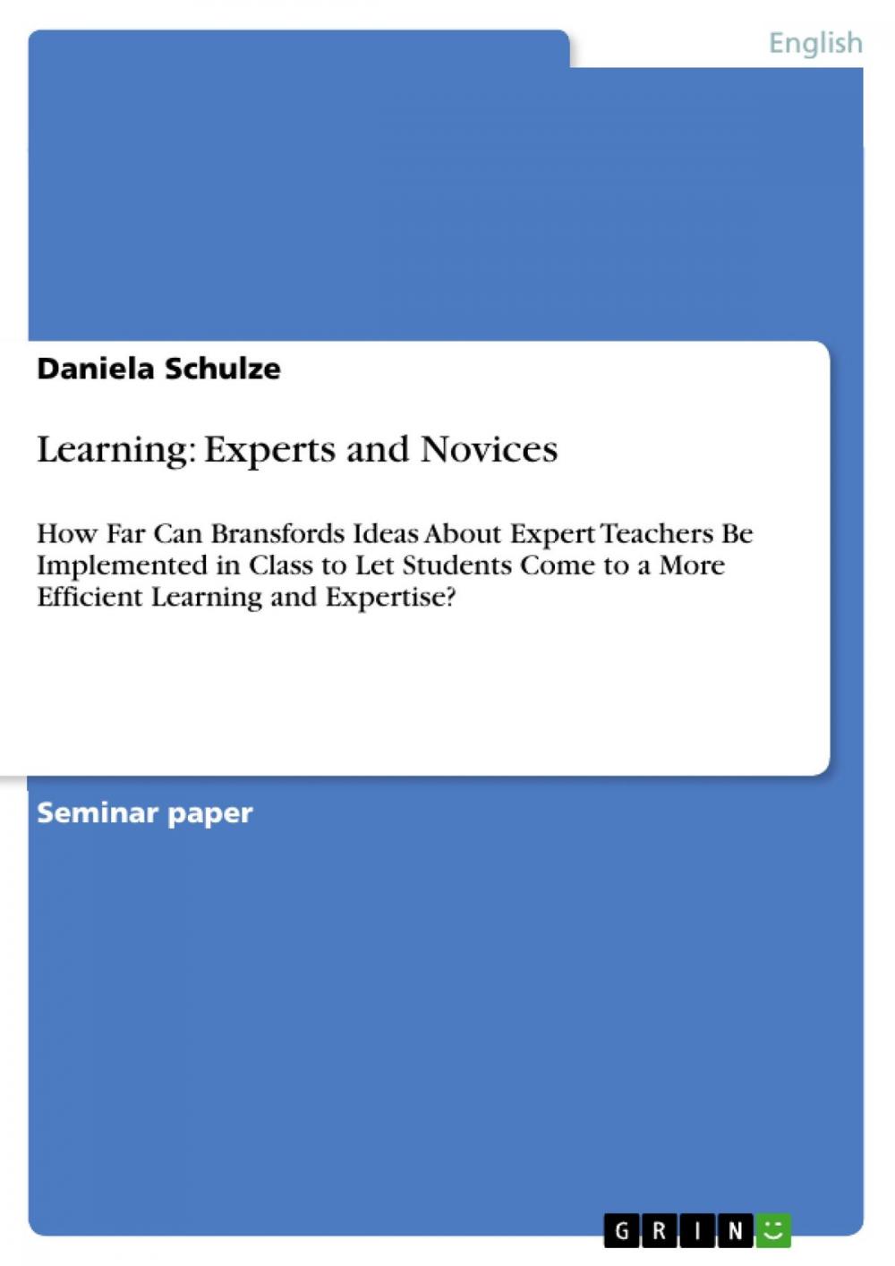 Big bigCover of Learning: Experts and Novices