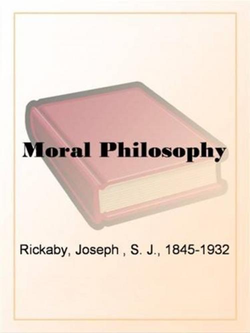 Cover of the book Moral Philosophy by Joseph Rickaby, S. J., Gutenberg