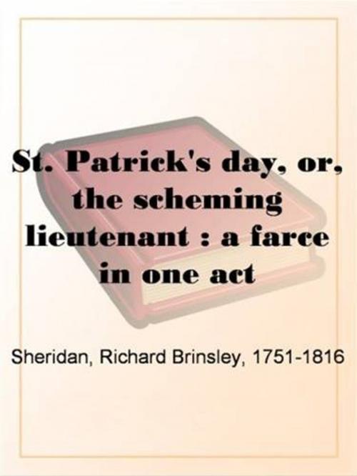 Cover of the book St. Patrick's Day by Richard Brinsley Sheridan, Gutenberg