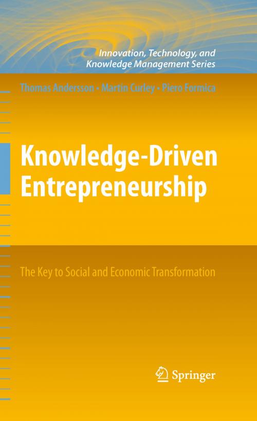 Cover of the book Knowledge-Driven Entrepreneurship by Thomas Andersson, Piero Formica, Martin G. Curley, Springer New York