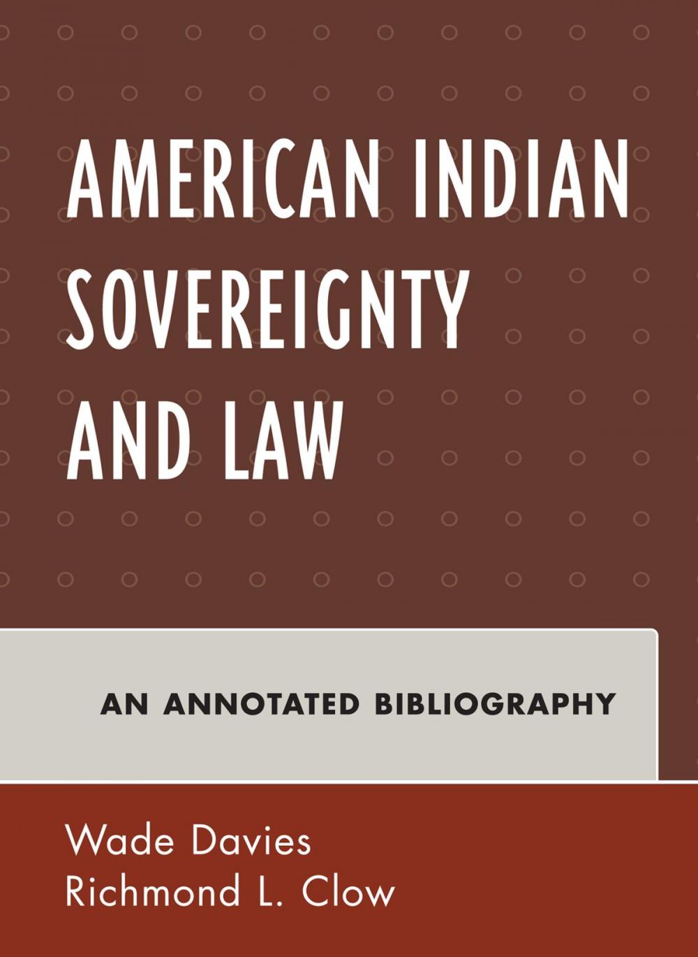 Big bigCover of American Indian Sovereignty and Law