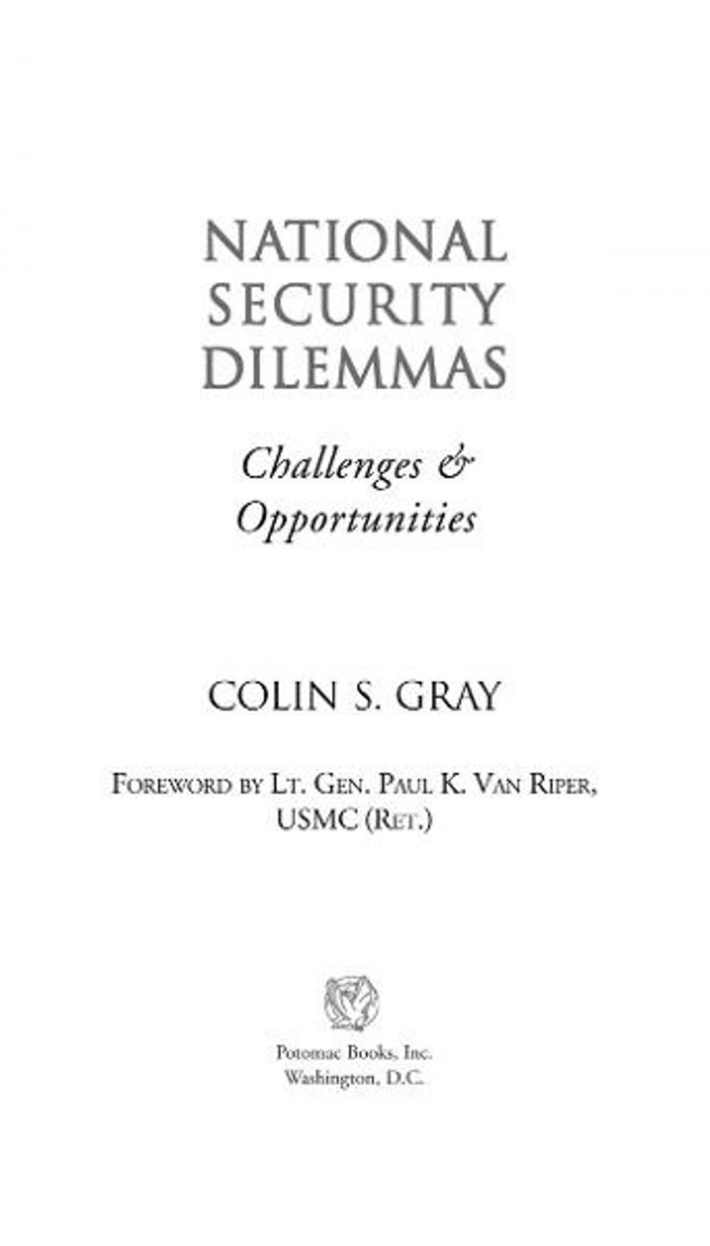 Big bigCover of National Security Dilemmas