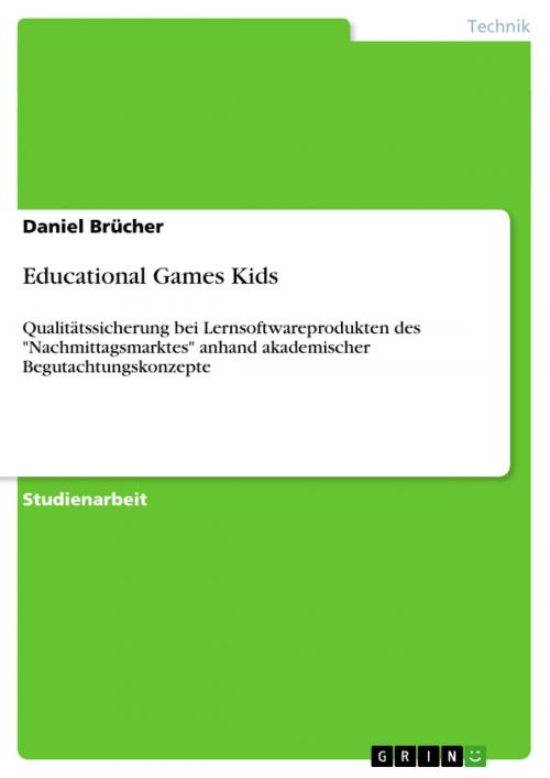 Cover of the book Educational Games Kids by Daniel Brücher, GRIN Verlag