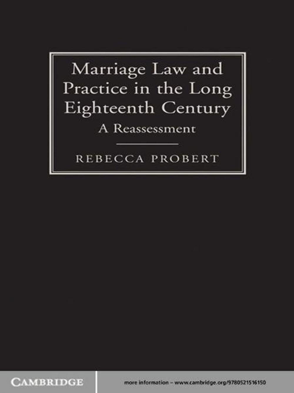 Big bigCover of Marriage Law and Practice in the Long Eighteenth Century