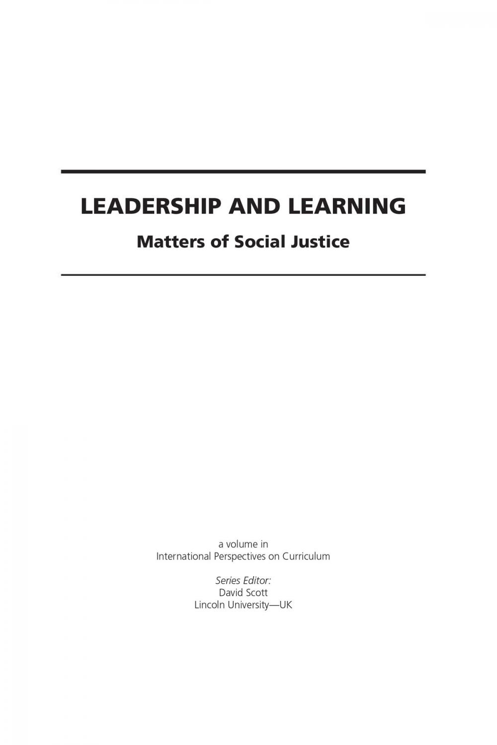 Big bigCover of Leadership and Learning