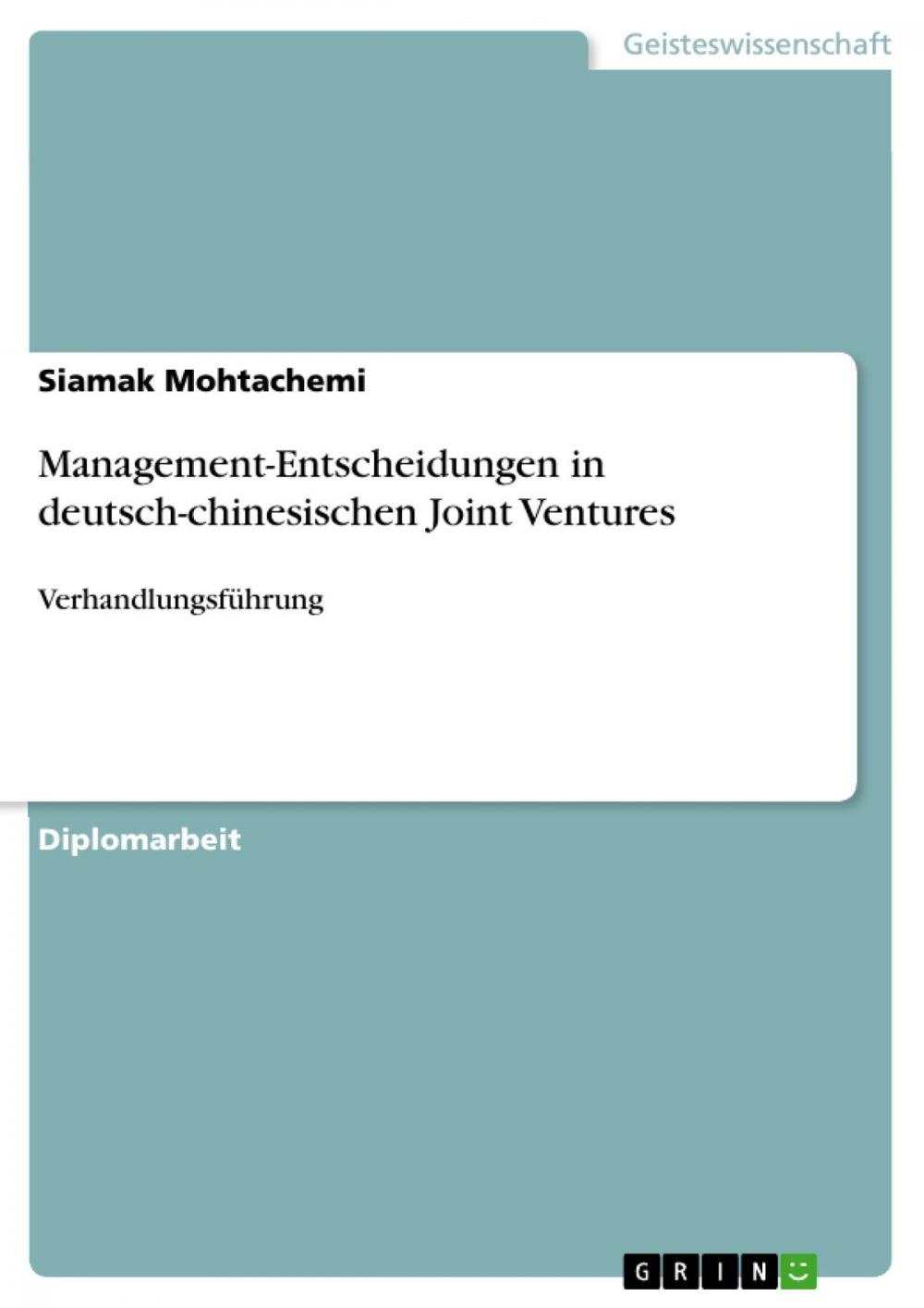 Big bigCover of Management-Entscheidungen in deutsch-chinesischen Joint Ventures