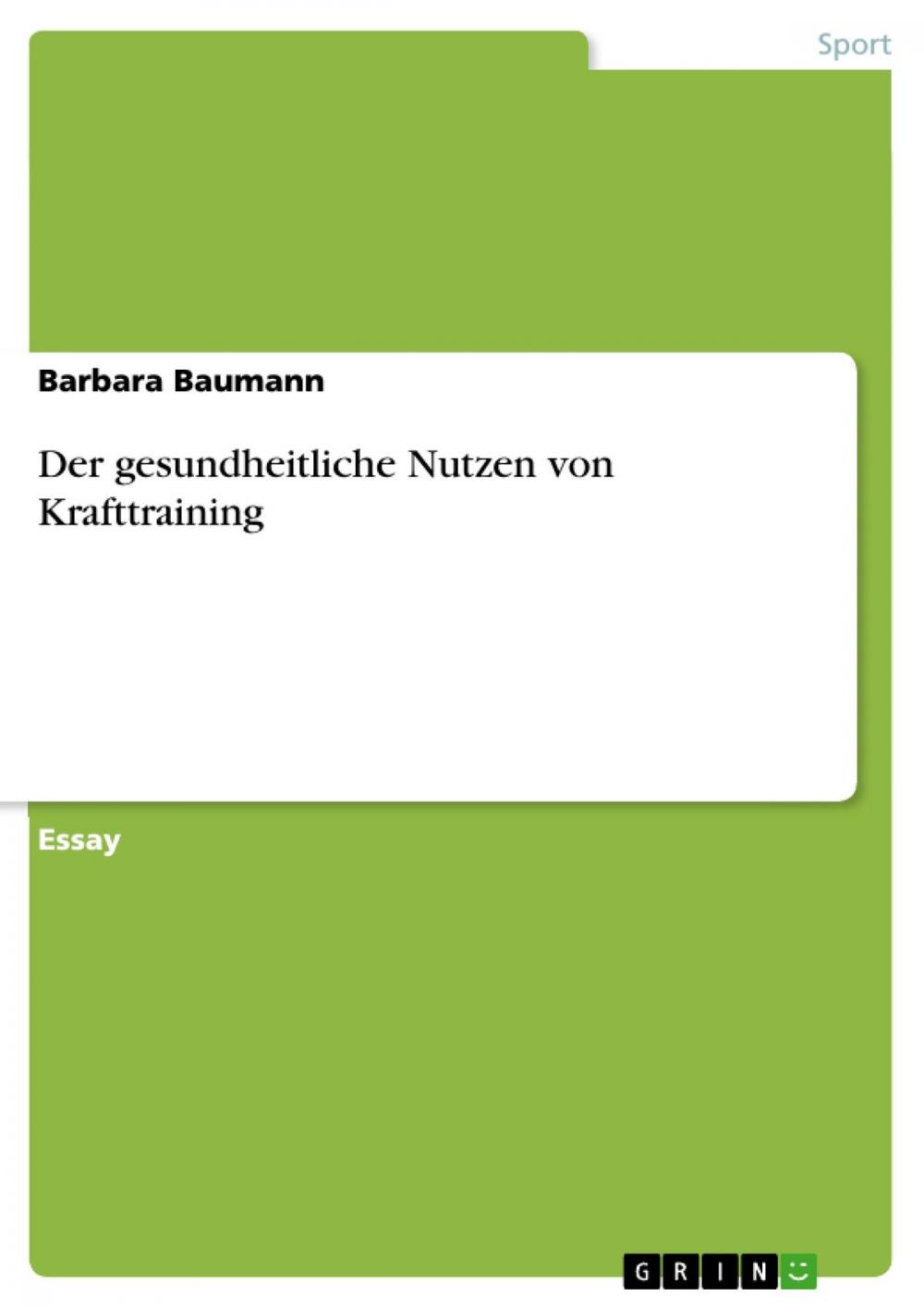 Big bigCover of Der gesundheitliche Nutzen von Krafttraining