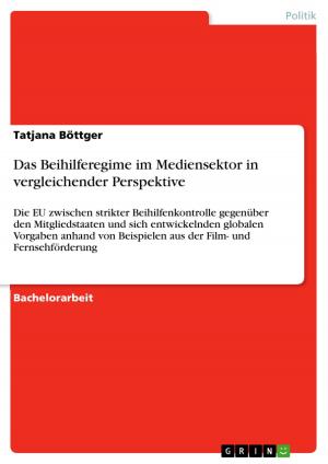 Cover of the book Das Beihilferegime im Mediensektor in vergleichender Perspektive by Julia Wicke