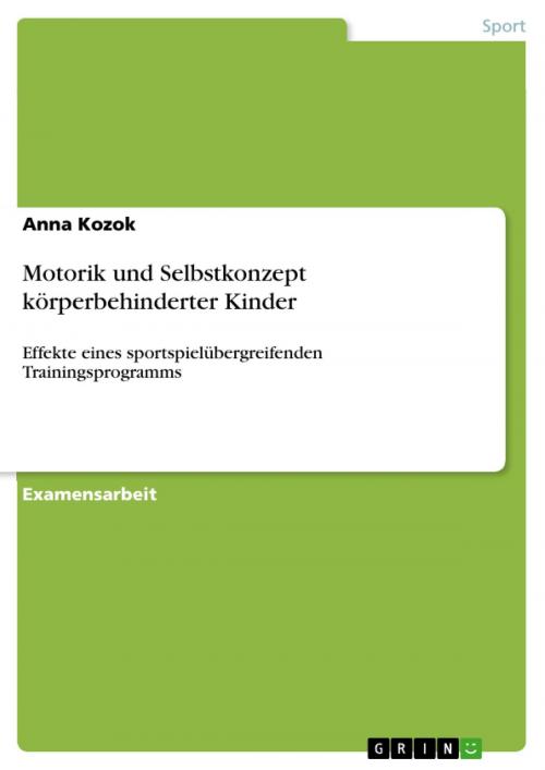 Cover of the book Motorik und Selbstkonzept körperbehinderter Kinder by Anna Kozok, GRIN Verlag