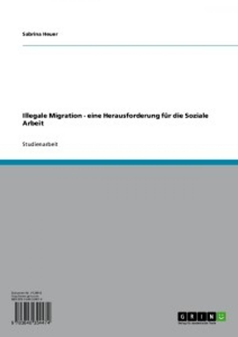 Big bigCover of Illegale Migration - eine Herausforderung für die Soziale Arbeit