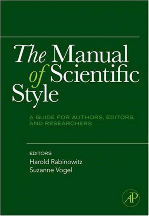 Cover of the book The Manual of Scientific Style by , Elsevier Science