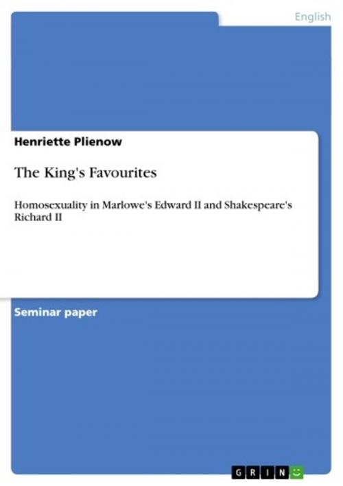 Cover of the book The King's Favourites by Henriette Plienow, GRIN Publishing