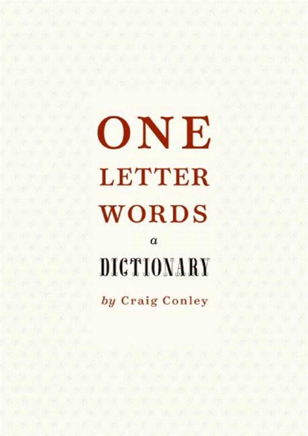 Big bigCover of One-Letter Words, a Dictionary