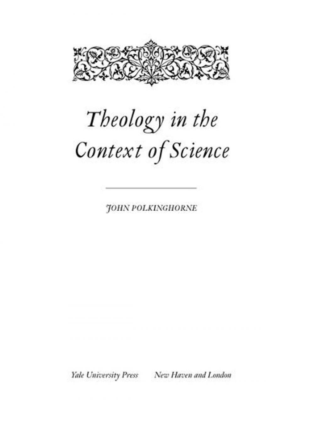 Big bigCover of Theology in the Context of Science