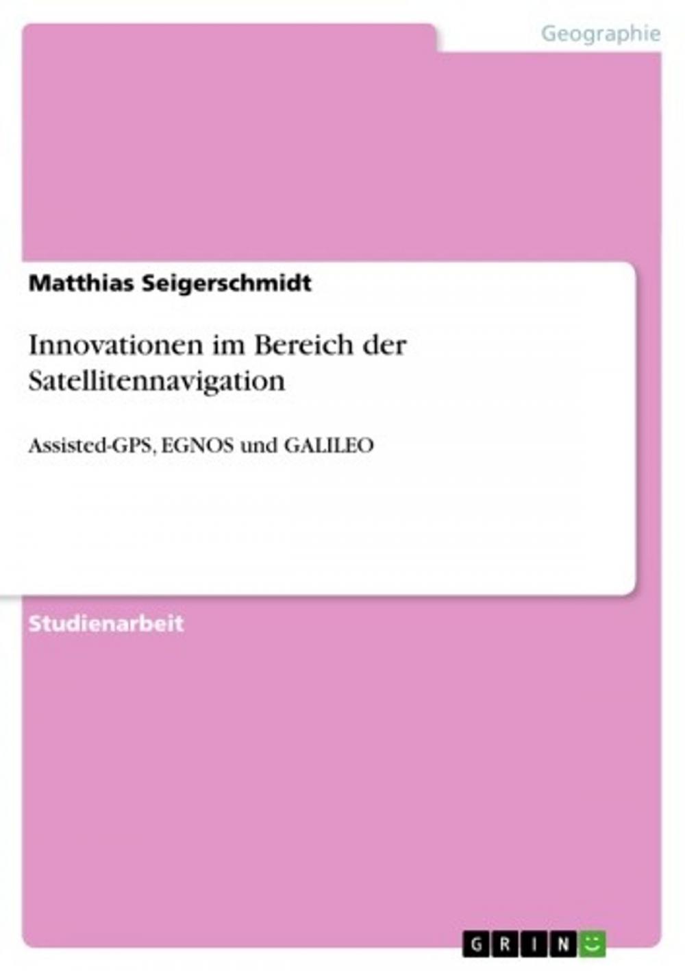 Big bigCover of Innovationen im Bereich der Satellitennavigation