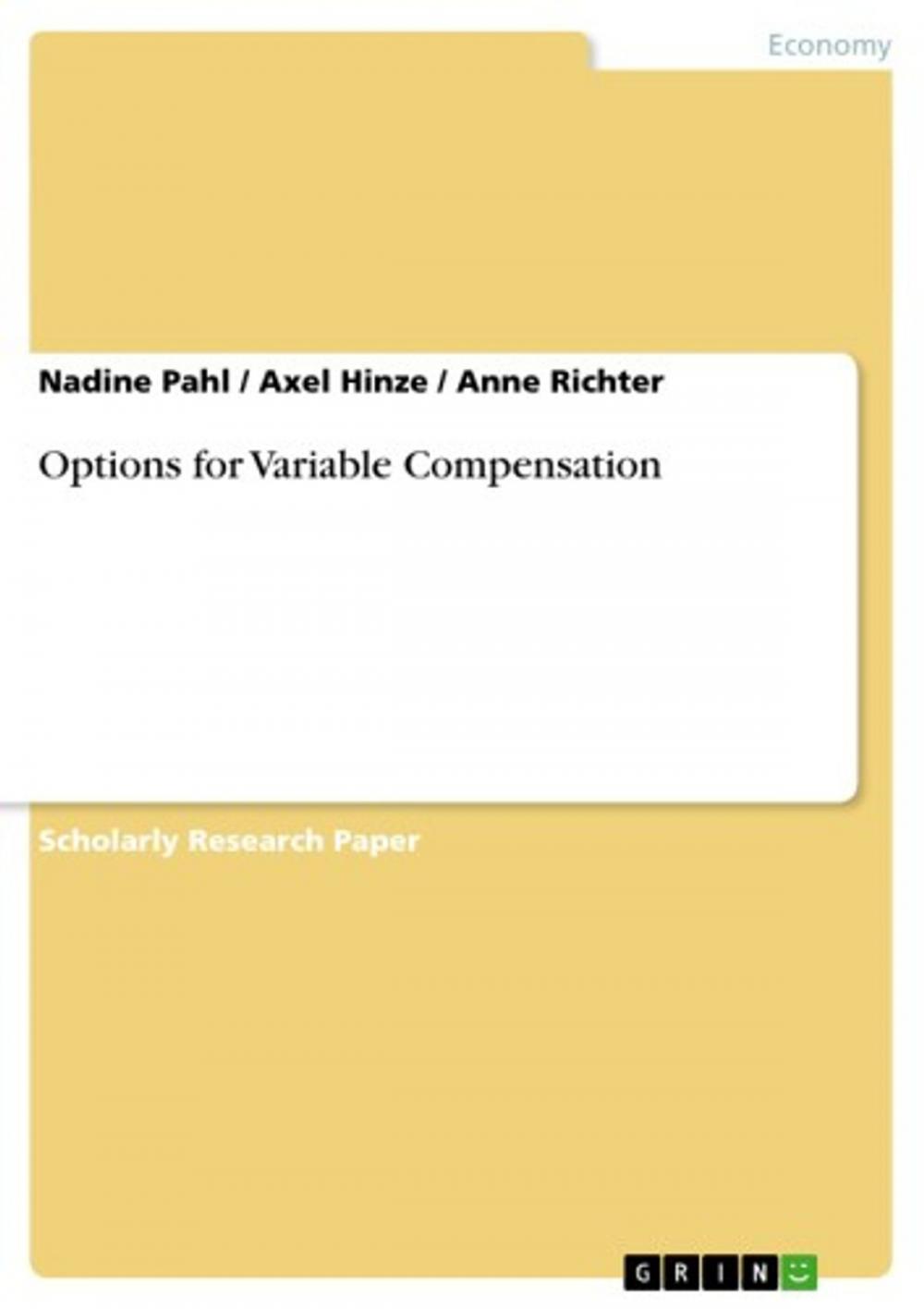 Big bigCover of Options for Variable Compensation