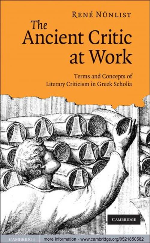 Cover of the book The Ancient Critic at Work by René Nünlist, Cambridge University Press