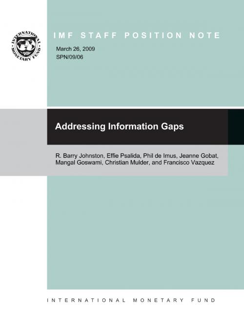 Cover of the book Addressing Information Gaps by Christian Mr. Mulder, Phil De Imus, L. Ms. Psalida, Jeanne Gobat, R. Mr. Johnston, Mangal Mr. Goswami, Francisco Mr. Vázquez, INTERNATIONAL MONETARY FUND