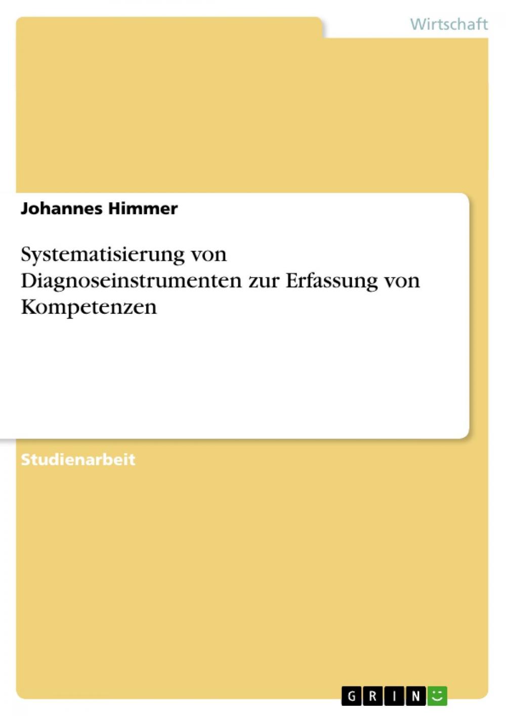 Big bigCover of Systematisierung von Diagnoseinstrumenten zur Erfassung von Kompetenzen