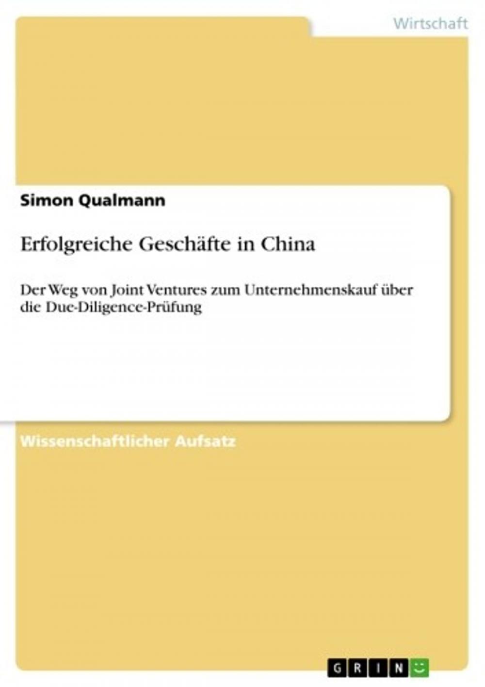 Big bigCover of Erfolgreiche Geschäfte in China