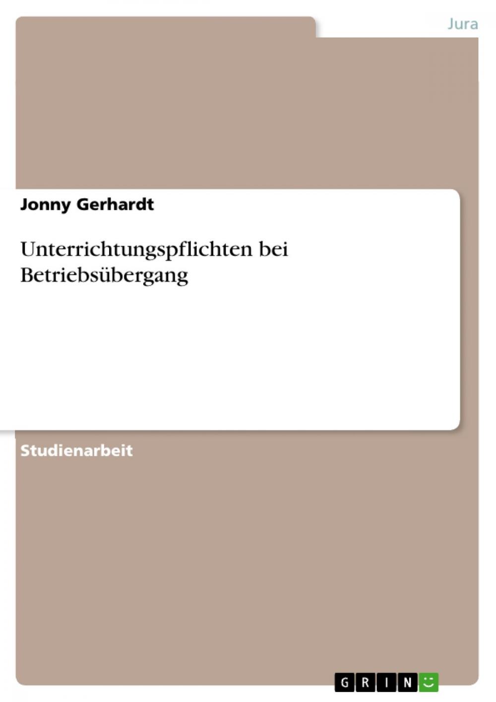 Big bigCover of Unterrichtungspflichten bei Betriebsübergang