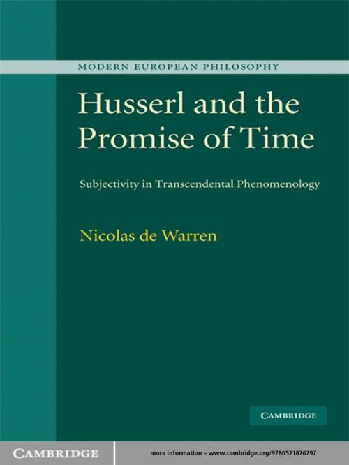 Cover of the book Husserl and the Promise of Time by Nicolas de de Warren, Cambridge University Press