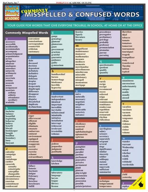Cover of the book Commonly Misspelled Words by BarCharts, Inc, BarCharts, Inc.
