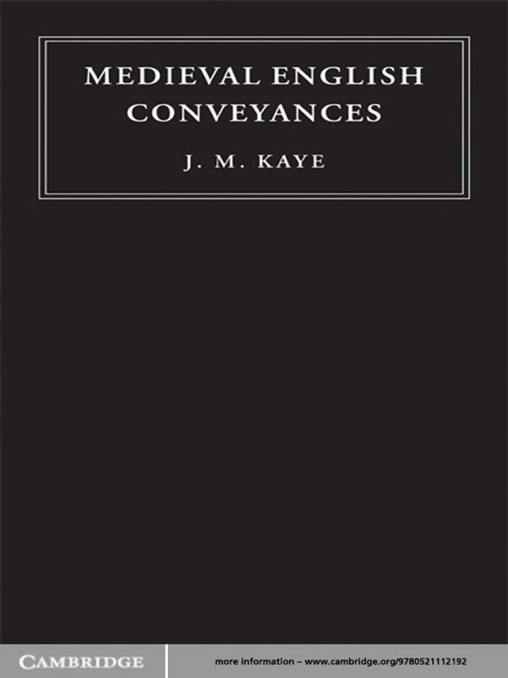 Big bigCover of Medieval English Conveyances