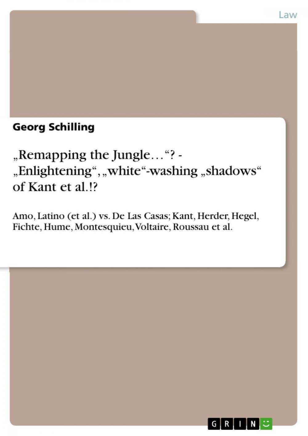 Big bigCover of 'Remapping the Jungle...'? - 'Enlightening', 'white'-washing 'shadows' of Kant et al.!?