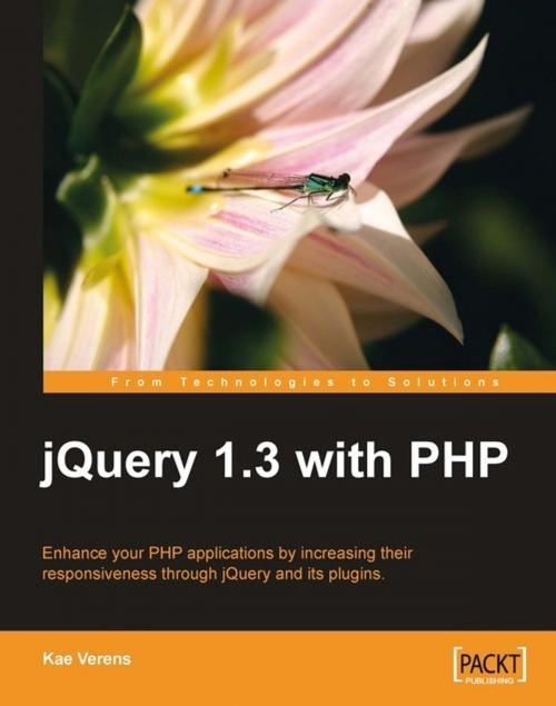 Cover of the book jQuery 1.3 with PHP by Kae Verens, Packt Publishing