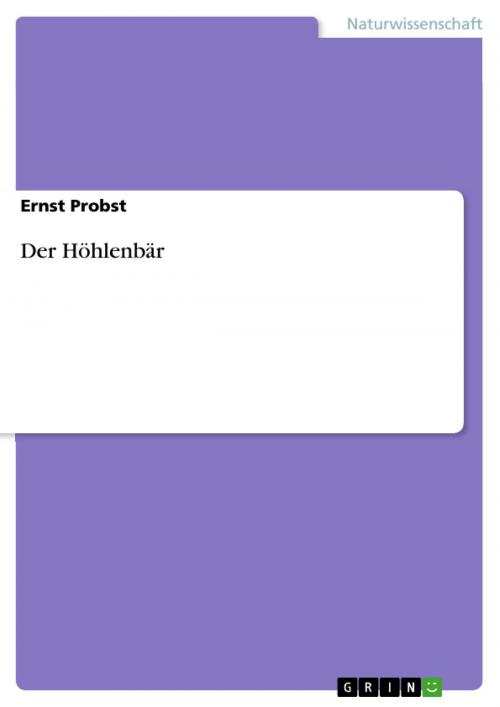 Cover of the book Der Höhlenbär by Ernst Probst, GRIN Verlag