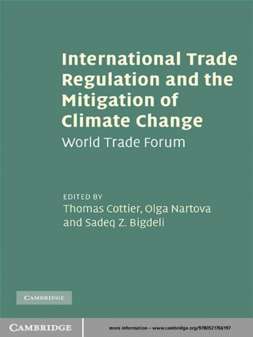 Big bigCover of International Trade Regulation and the Mitigation of Climate Change