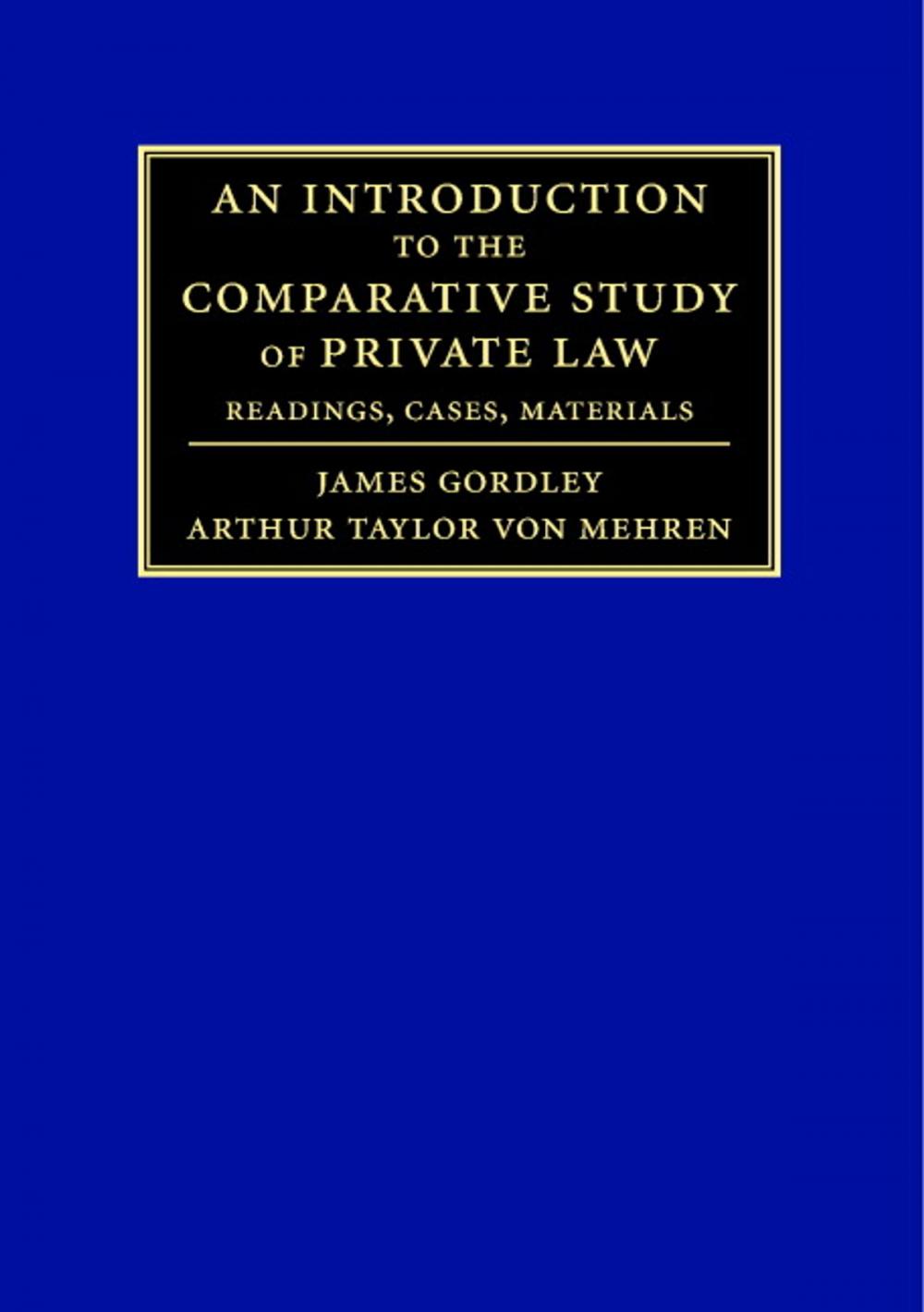 Big bigCover of An Introduction to the Comparative Study of Private Law