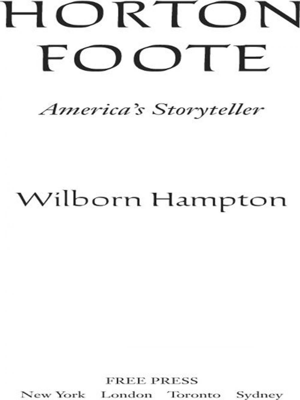 Big bigCover of Horton Foote