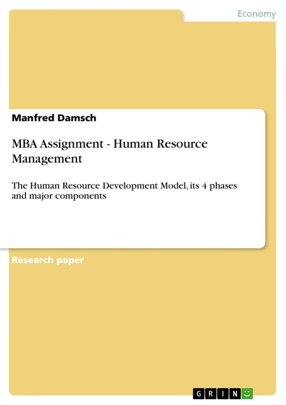 Big bigCover of MBA Assignment - Human Resource Management