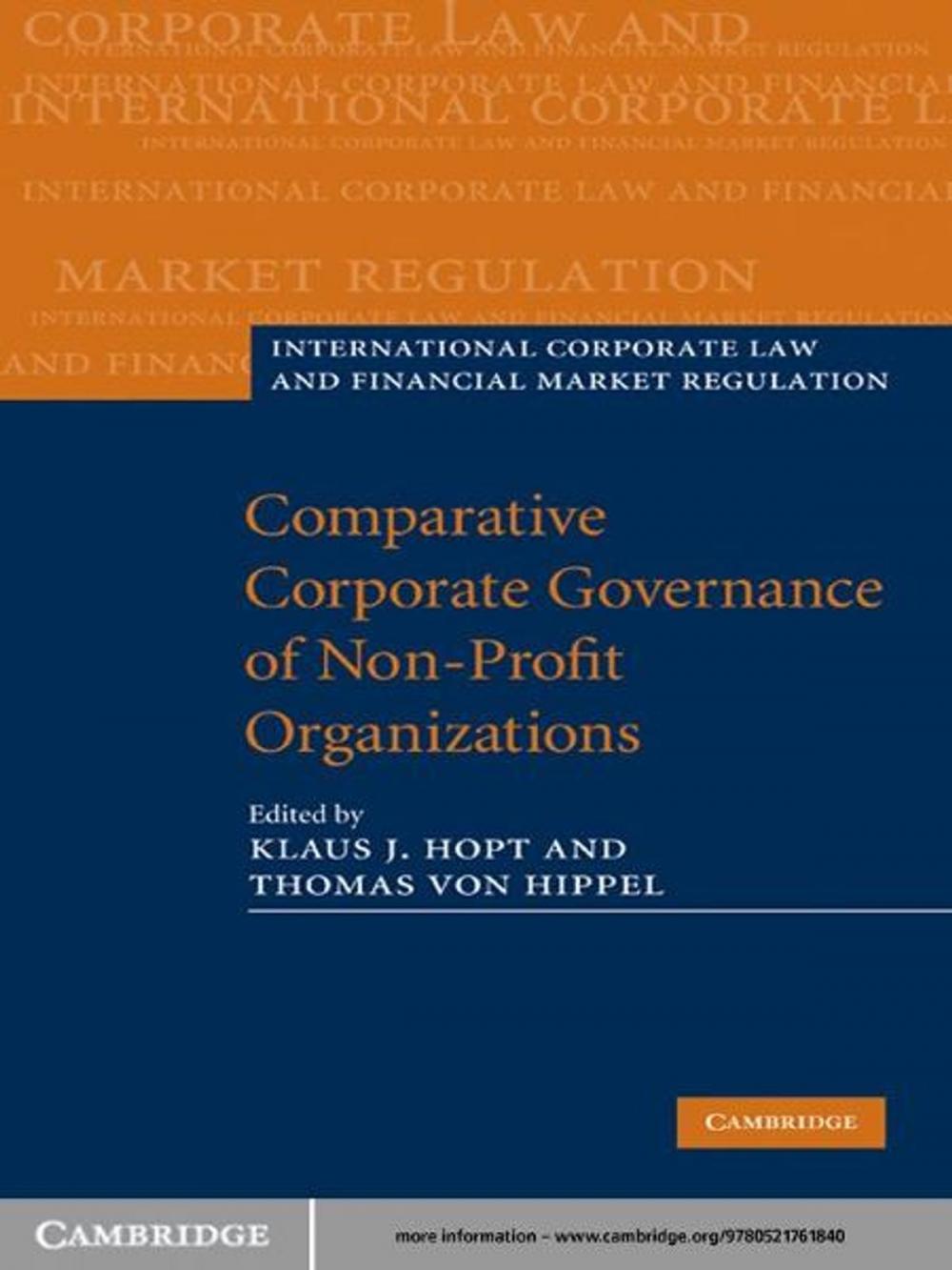 Big bigCover of Comparative Corporate Governance of Non-Profit Organizations