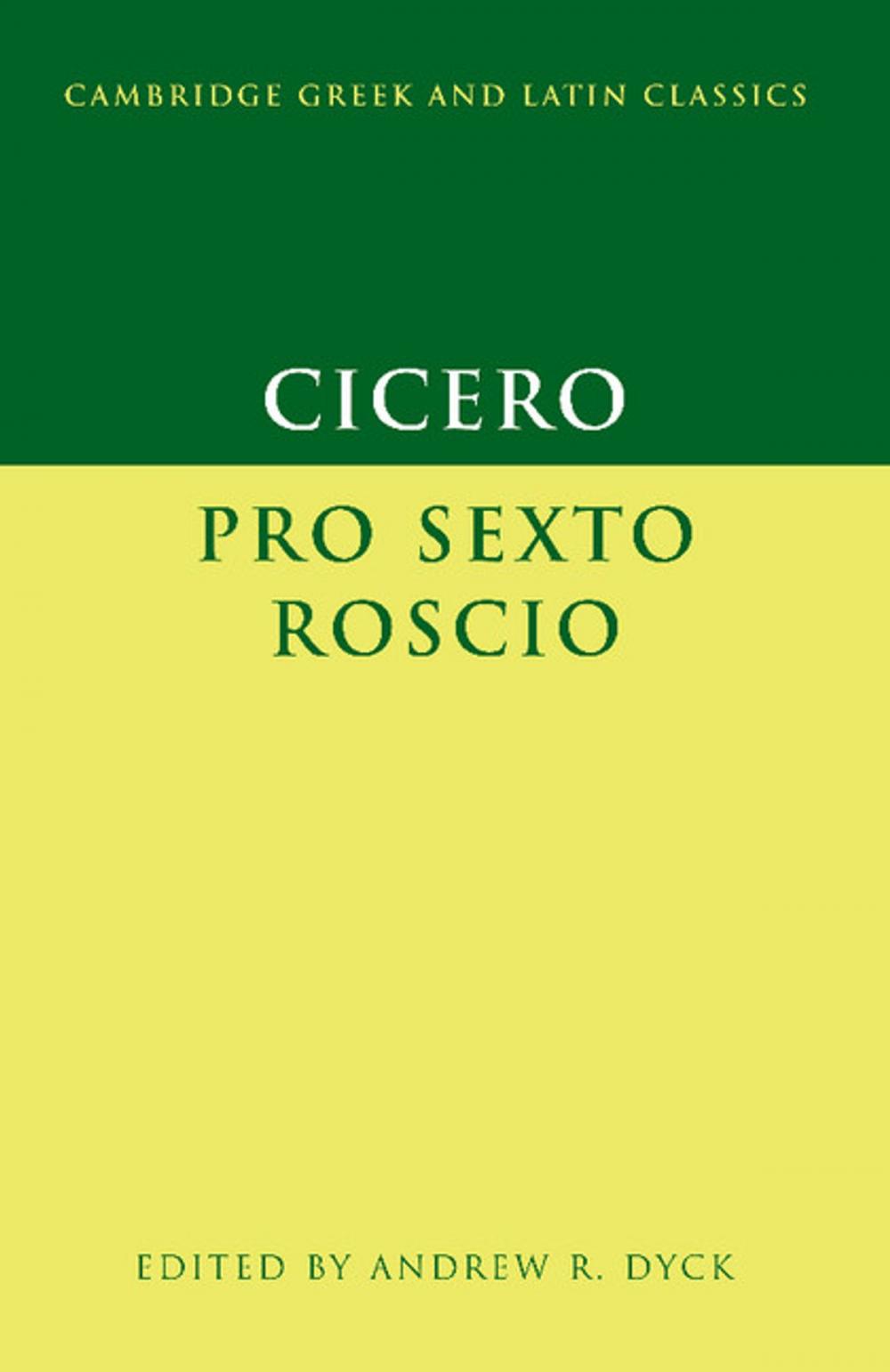 Big bigCover of Cicero: 'Pro Sexto Roscio'