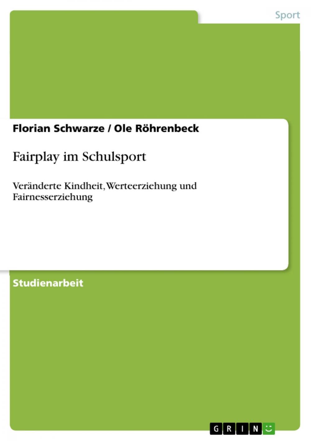 Big bigCover of Fairplay im Schulsport