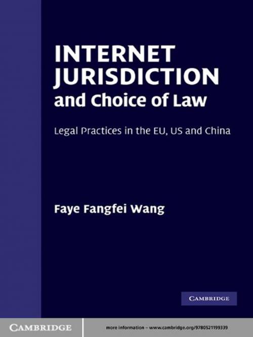 Cover of the book Internet Jurisdiction and Choice of Law by Faye Fangfei Wang, Cambridge University Press