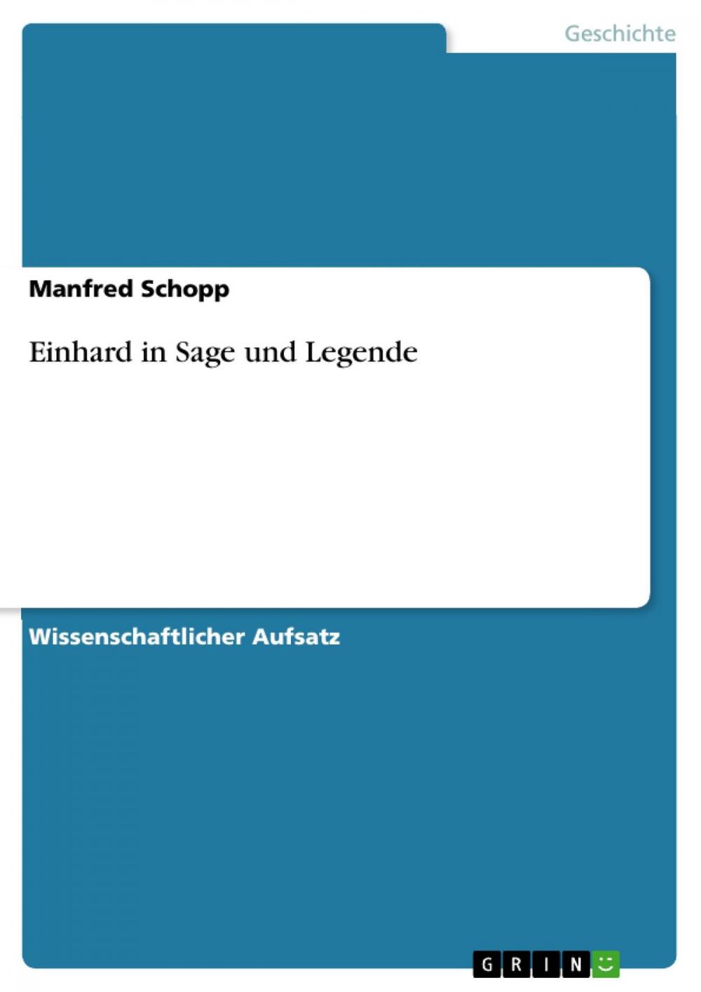 Big bigCover of Einhard in Sage und Legende