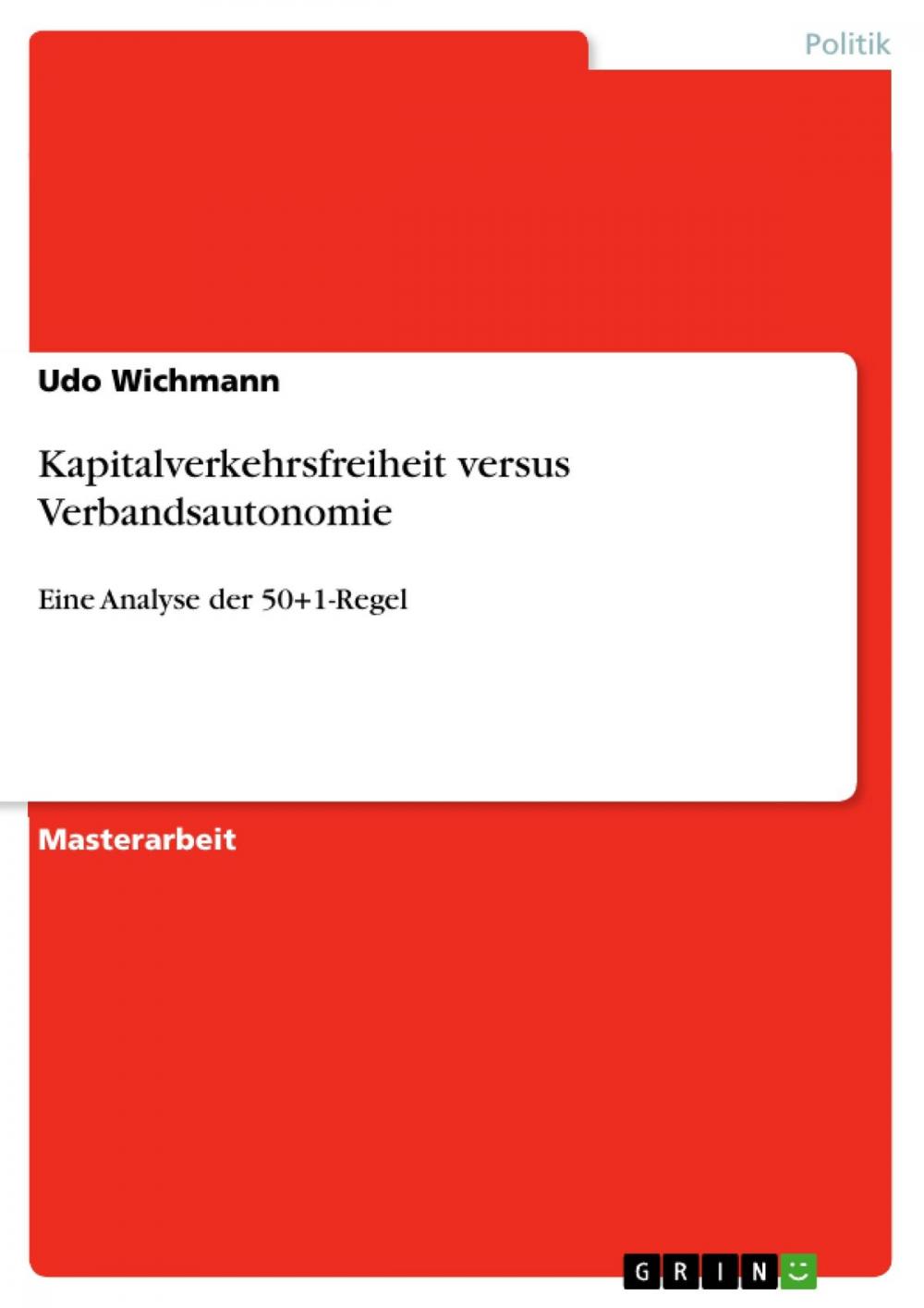 Big bigCover of Kapitalverkehrsfreiheit versus Verbandsautonomie