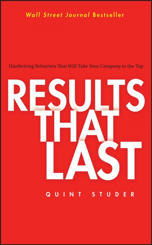 Cover of the book Results That Last by Quint Studer, Wiley