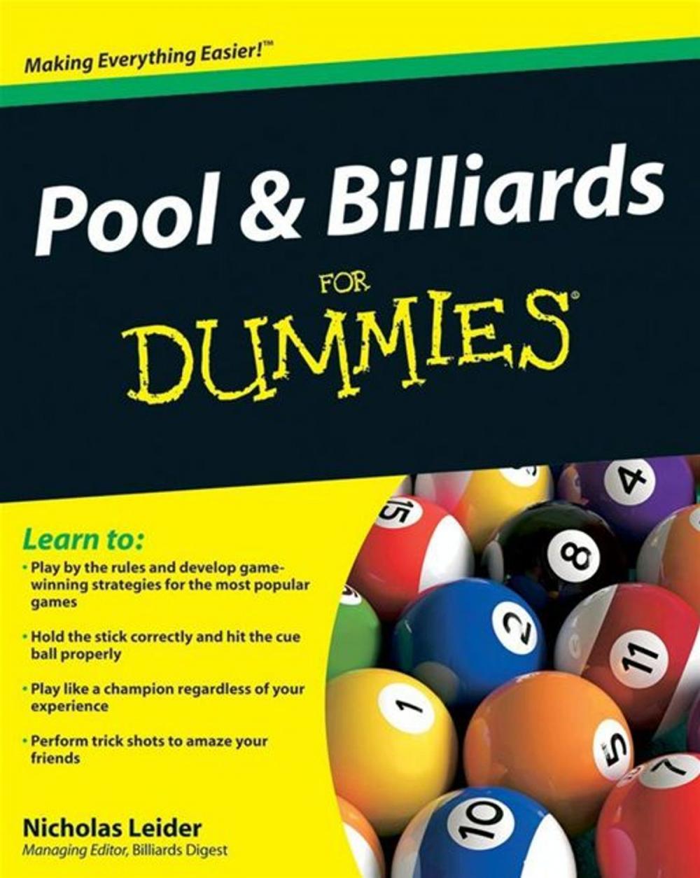 Big bigCover of Pool and Billiards For Dummies