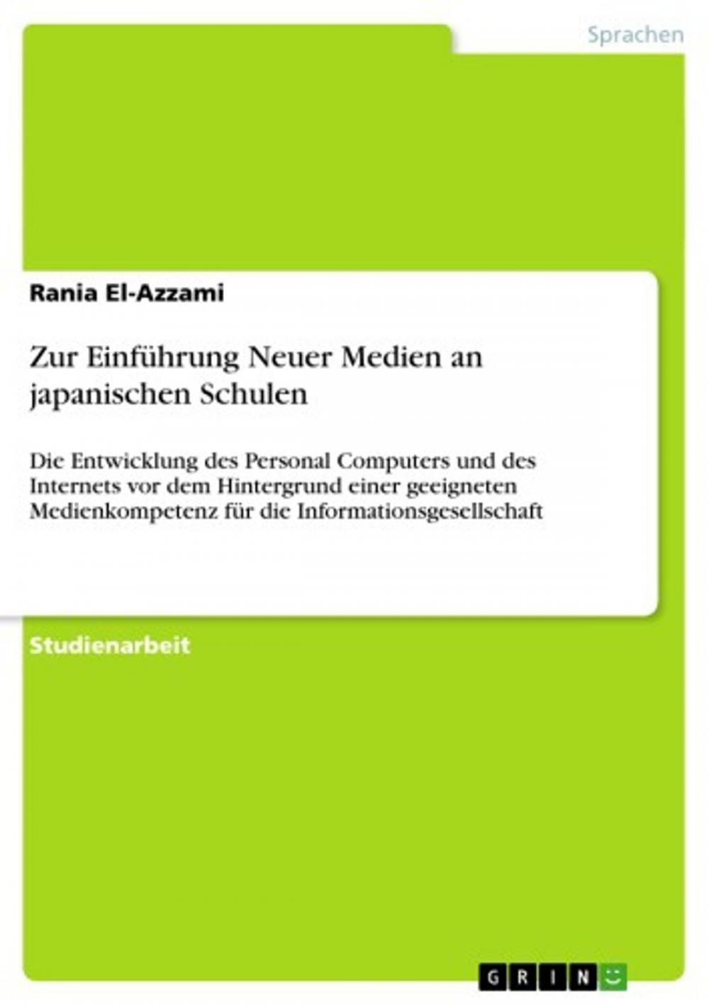 Big bigCover of Zur Einführung Neuer Medien an japanischen Schulen