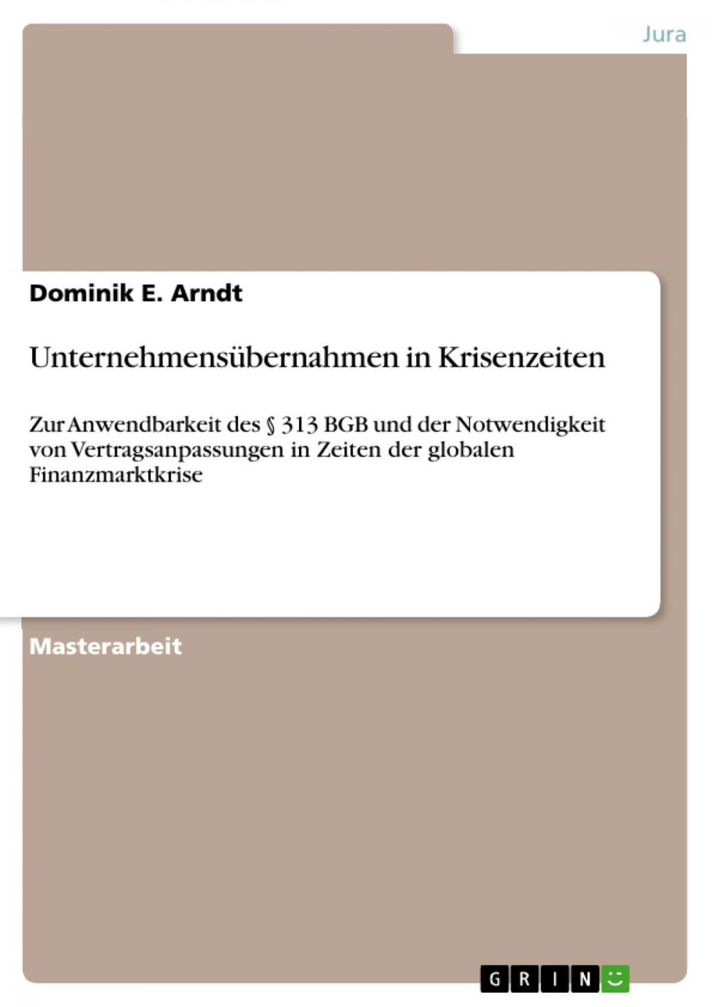 Big bigCover of Unternehmensübernahmen in Krisenzeiten