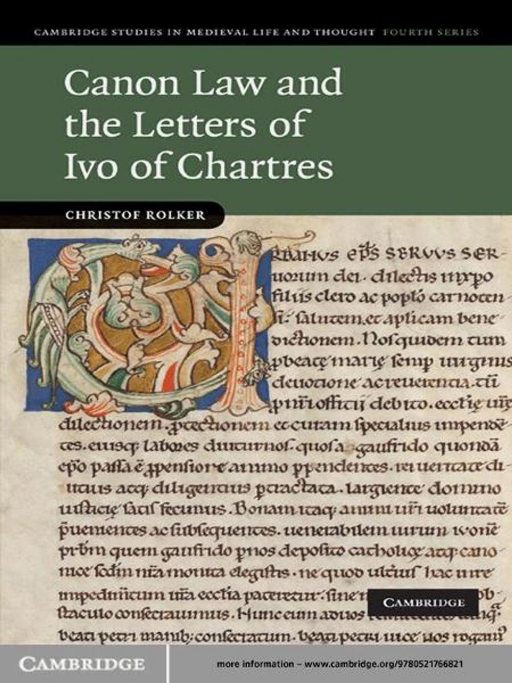 Big bigCover of Canon Law and the Letters of Ivo of Chartres