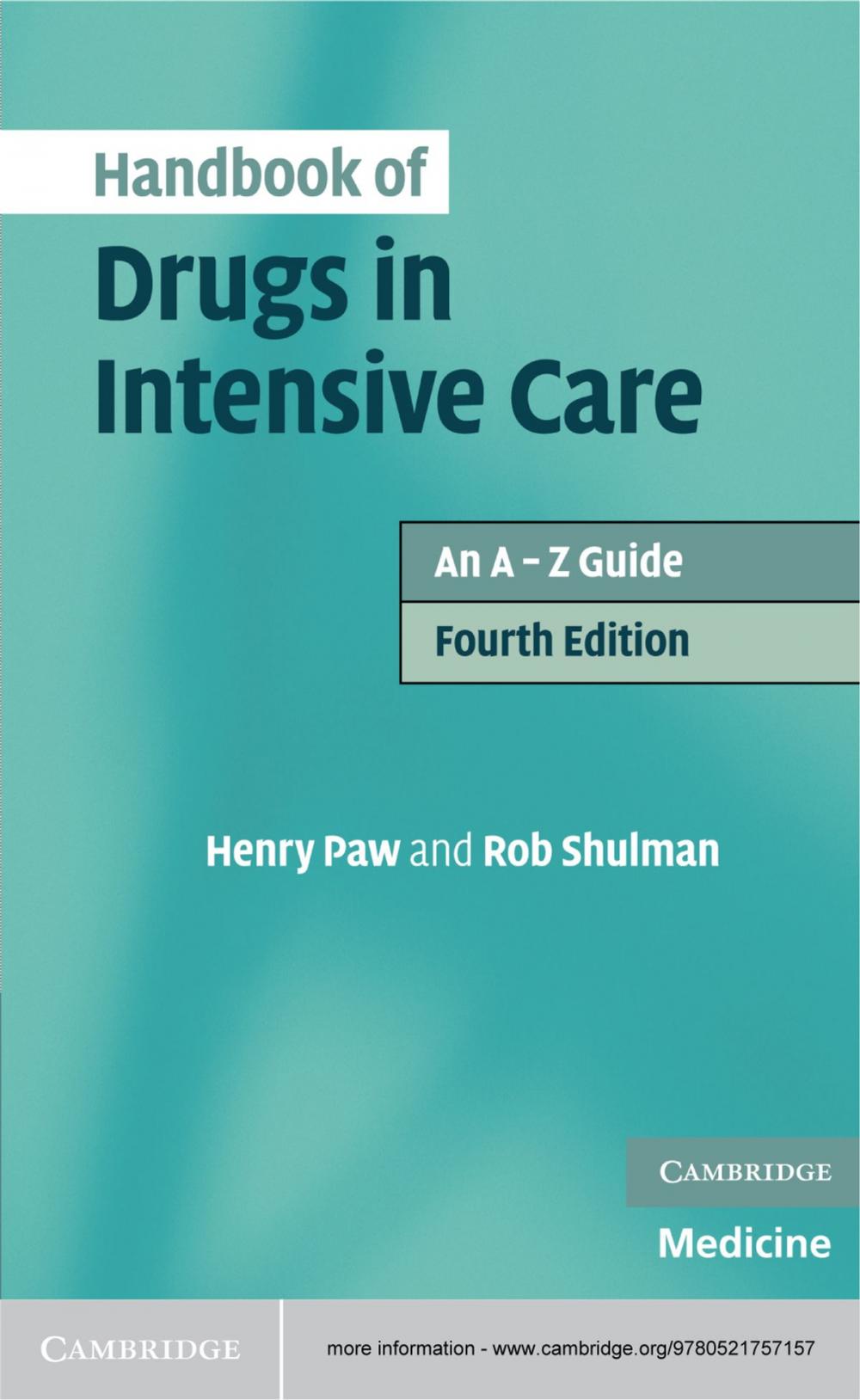 Big bigCover of Handbook of Drugs in Intensive Care