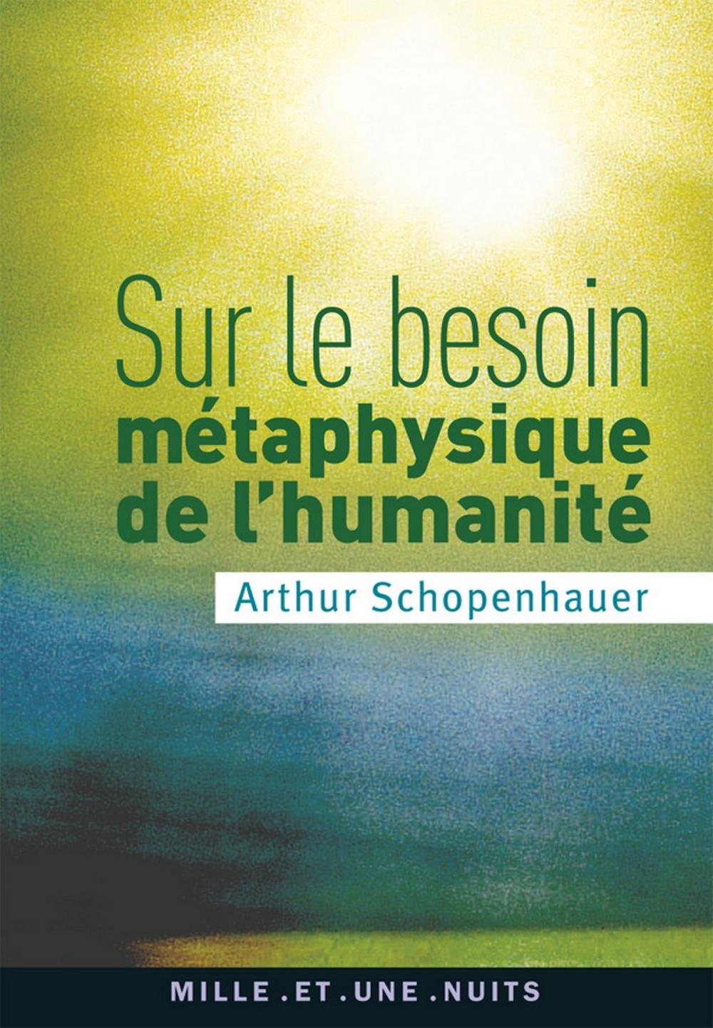 Big bigCover of Sur le besoin métaphysique de l'humanité